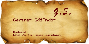 Gertner Sándor névjegykártya