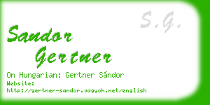 sandor gertner business card